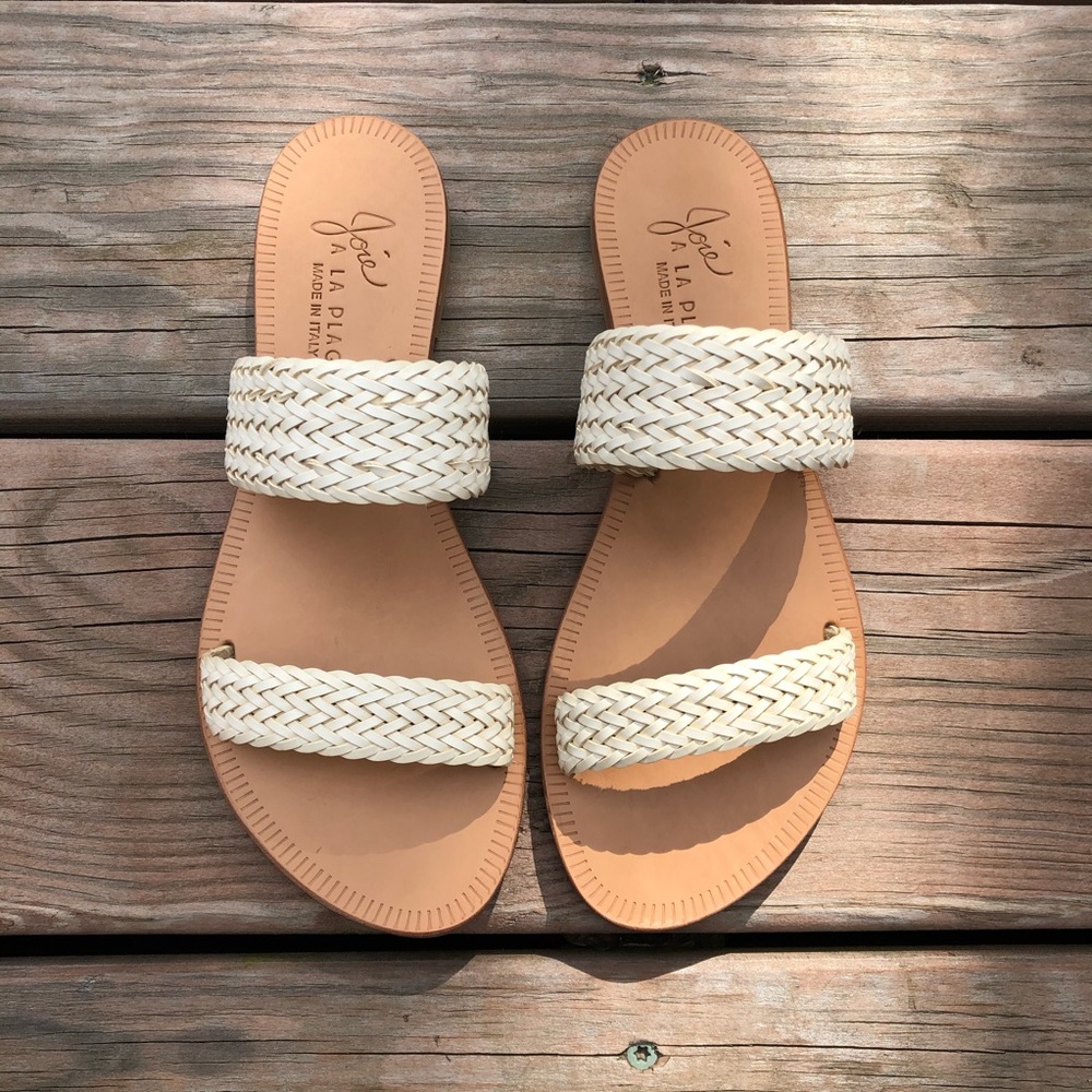 Joie a la Plage woven leather flat sandals
